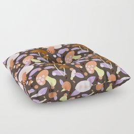 Brown and purple mushroom pattern Floor Pillow