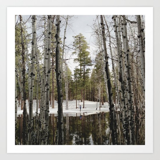 Snowy Forest Grammer Art Print