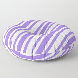 [ Thumbnail: Purple and Mint Cream Colored Pattern of Stripes Floor Pillow ]