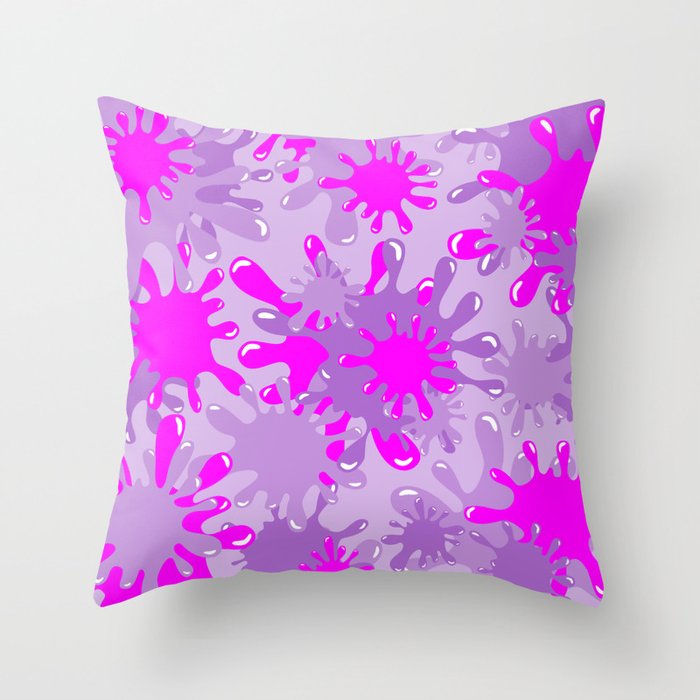 Slime in Lavenders & Pink Throw Pillow