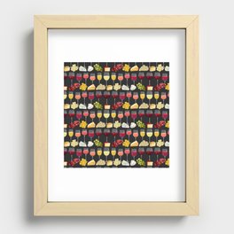 Wine and Cheese (dark grey) Recessed Framed Print