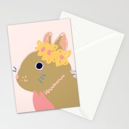 Modern Simple Pink Yellow Blue Rabbit Design  Stationery Card