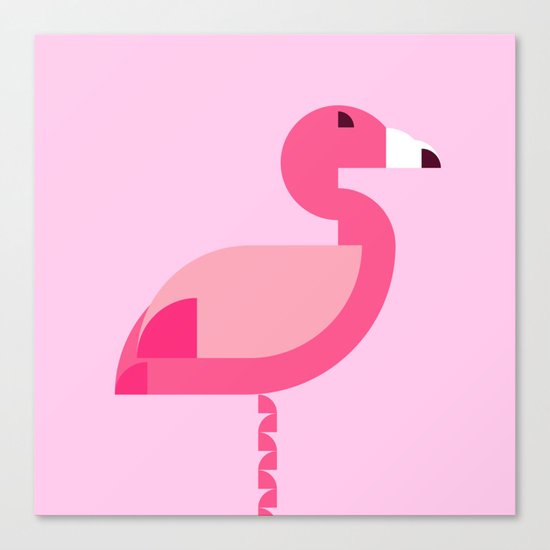 Geometric flamingo Canvas Print