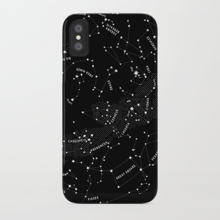 constellation map - black iphone case