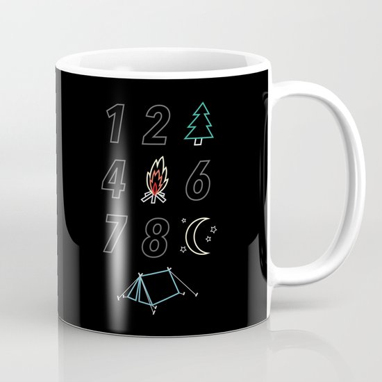 1 2 tree 4 fire 6 7 8 night tent Coffee Mug