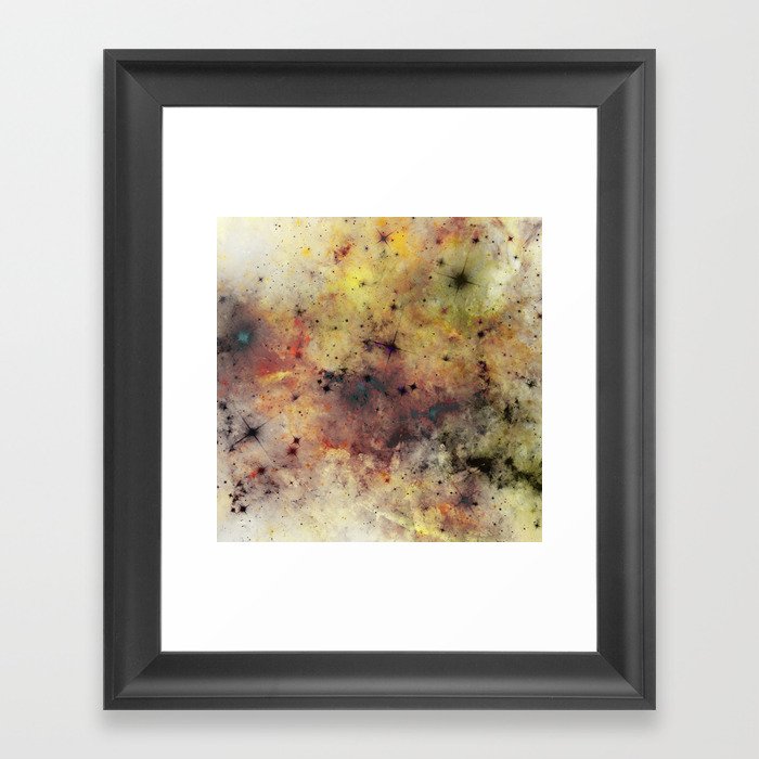 Into The Unknown - Abstract, rustic space style painting Framed Art Print
