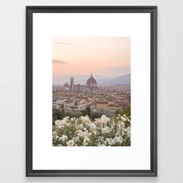 Il Duomo At Sunset Photo | Florence City View In Pastel Colors Art Print | Tuscany, Italy Travel Photography Framed Art Print