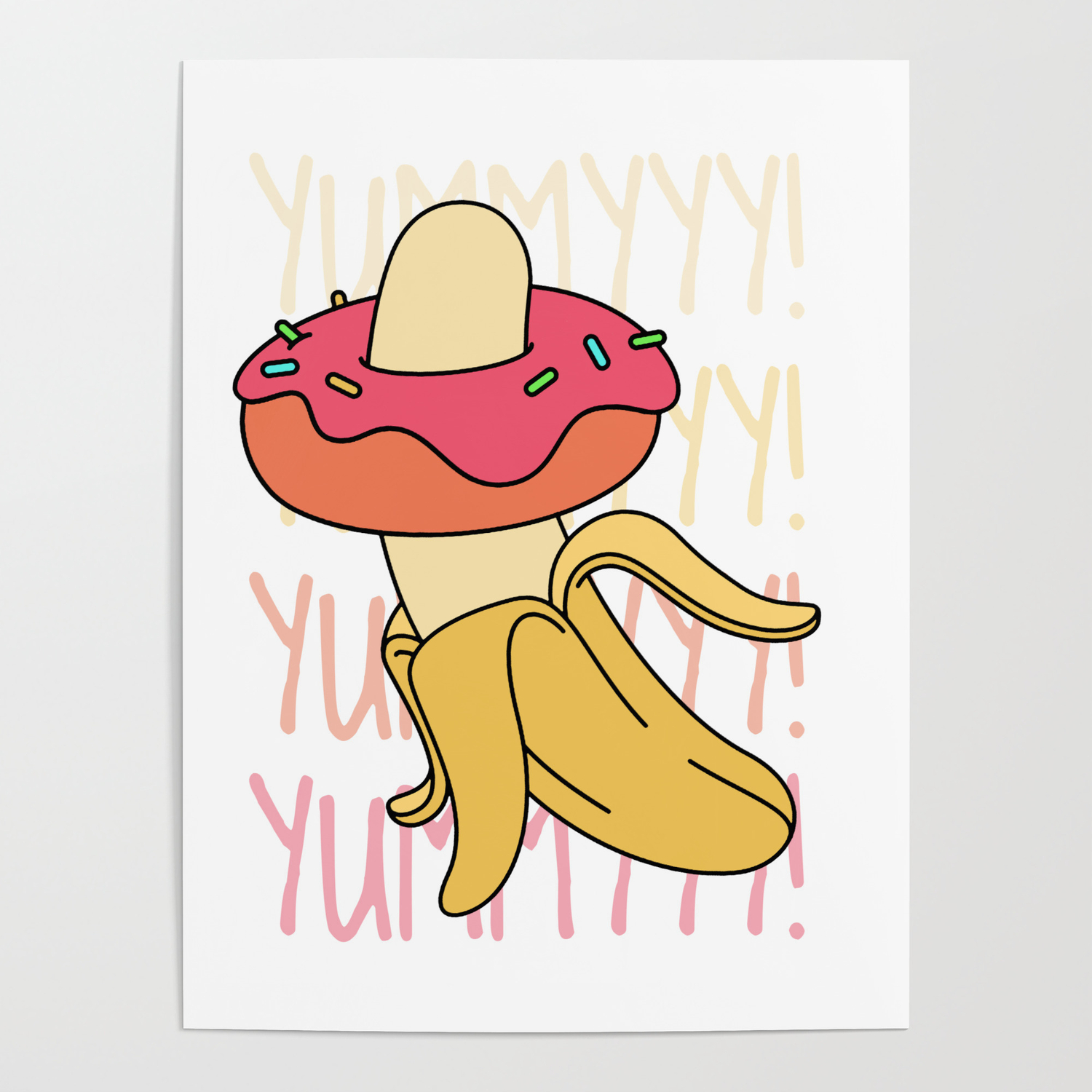 Banana Donut Yummy Poster ankarsdesign | Society6