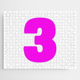 3 (Magenta & White Number) Jigsaw Puzzle