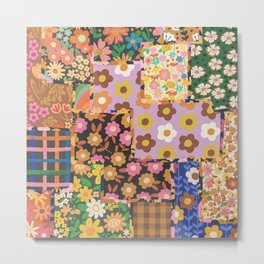 Hippie patchwork Metal Print