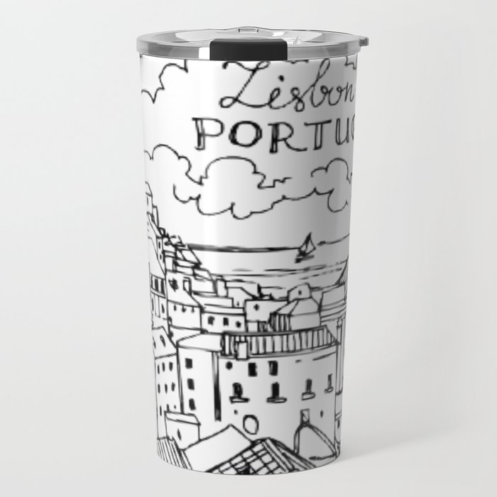 Illustration Lisbon Portugal Travel Mug