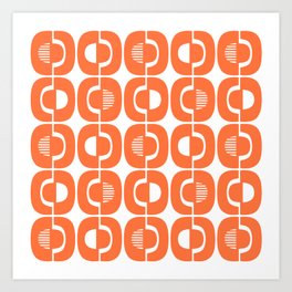 Retro Mid Century Modern Pattern 339 Orange Art Print