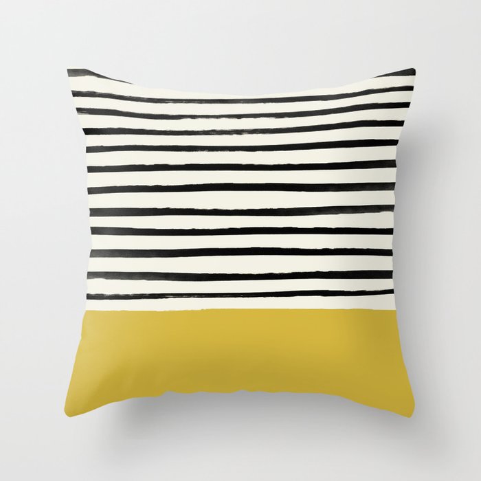Mustard Yellow Stripes Throw Pillow By Floresimagespdx Society6