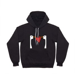 Gaming Goose Portrait Two Stealing a Heart on Valentines Day Hoody