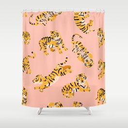 Cute tigers seamless pattern Shower Curtain