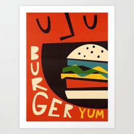 Yum Burger Art Print