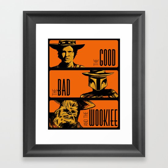 The Good, the bad and the wookiee Framed Art Print