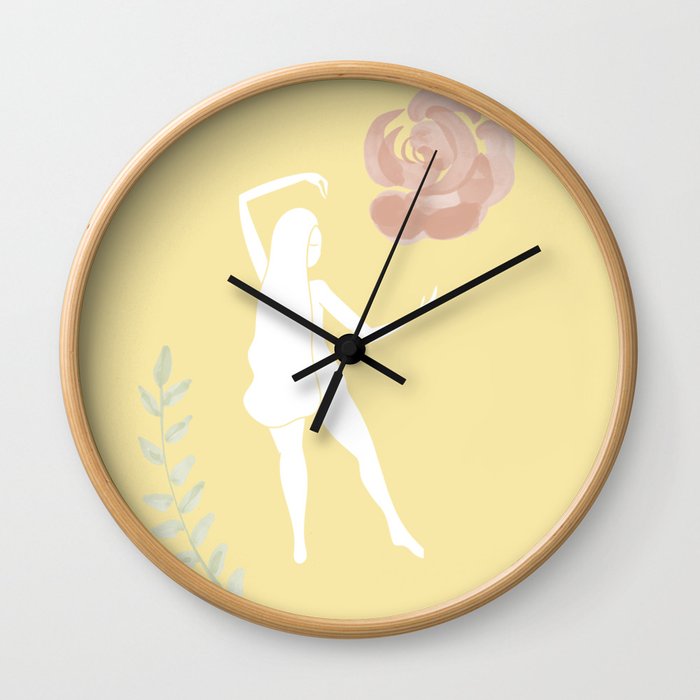 Swaying Floral Goddess Wall Clock