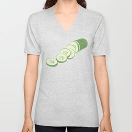 set of cucumbers in white dot texture V Neck T Shirt