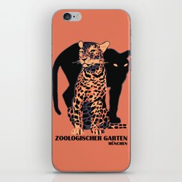 Retro vintage Munich Zoo big cats iPhone Skin