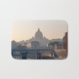 San Pietro at sunrise Bath Mat | Michelangelo, Architecture, Color, City, Photo, Vatican, Bridge, Sanpietro, Raphael, Church 