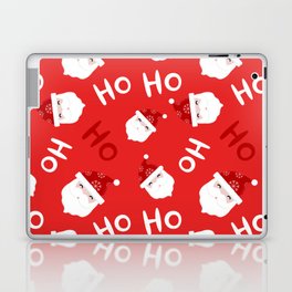 Christmas Pattern Red Cute Santa Laugh Laptop Skin