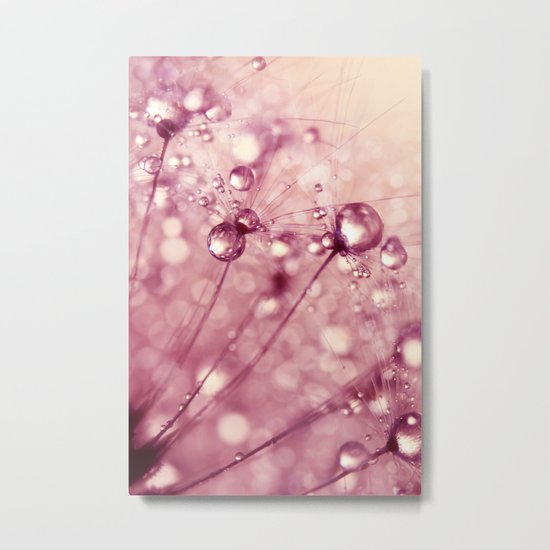 Pink Drops & Sparkles Metal Print