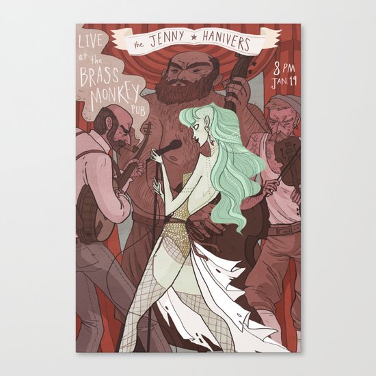 The Jenny Hanivers gig poster Canvas Print