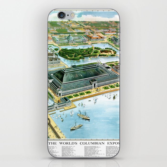 Chicago-Illinois-1893 vintage pictorial map iPhone Skin