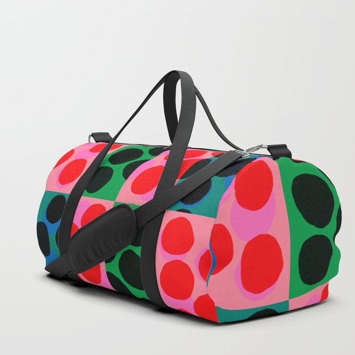 Abstract Modern Psychedelic Dots Hot Pink Duffle Bag