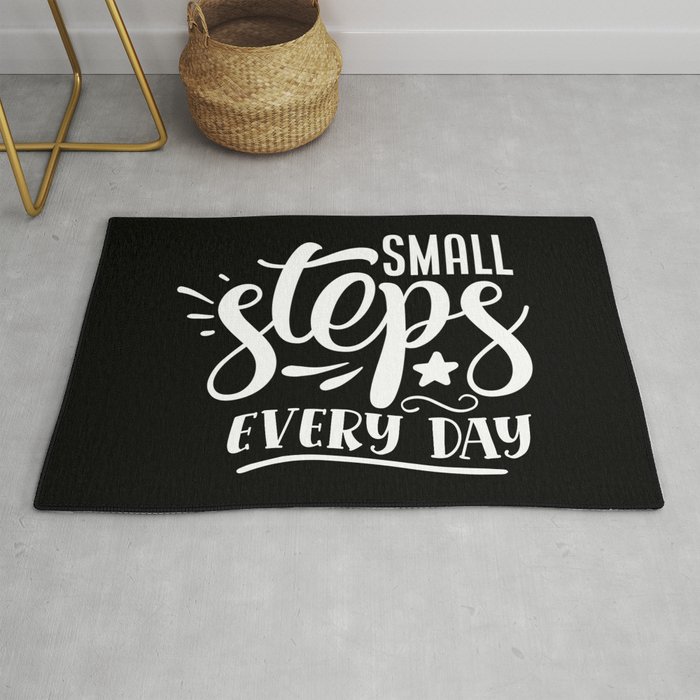 Small Steps Every Day Motivational Quote Rug