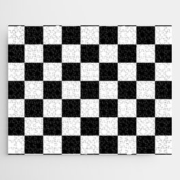 Black and White Square Pattern Jigsaw Puzzle