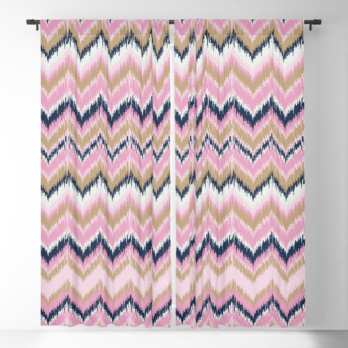 8-Bit Ikat – Blush & Navy Blackout Curtain