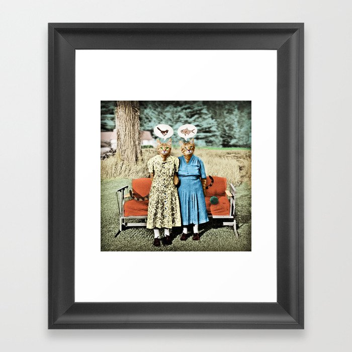 Two Cool Kitties: What's for Lunch? Framed Art Print