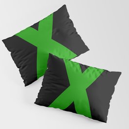 letter X (Green & Black) Pillow Sham