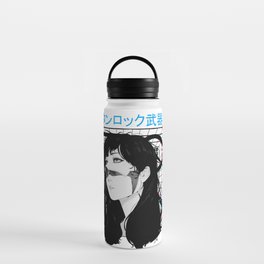 Japanese Cyborg Girl Vaporwave Style  Water Bottle