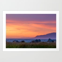 Sunset behind the mountains | Iceland | Nature, travel and landscape photography | Art and photo print Art Print