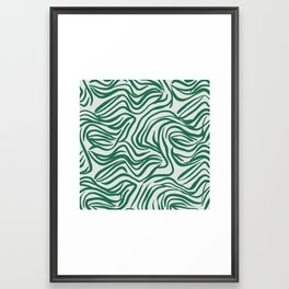 Solid green line pattern 01 Framed Art Print