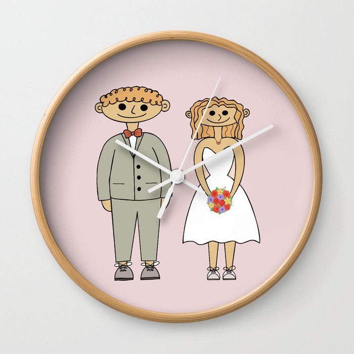 bride and groom Wall Clock