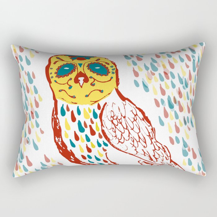 Sugar Skull Owl Rectangular Pillow