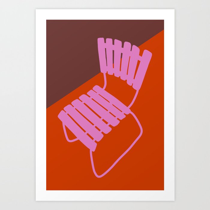GON FOR A WALK RED Art Print