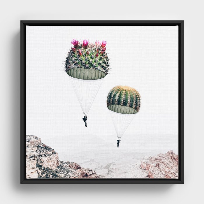 Flying Cacti Framed Canvas