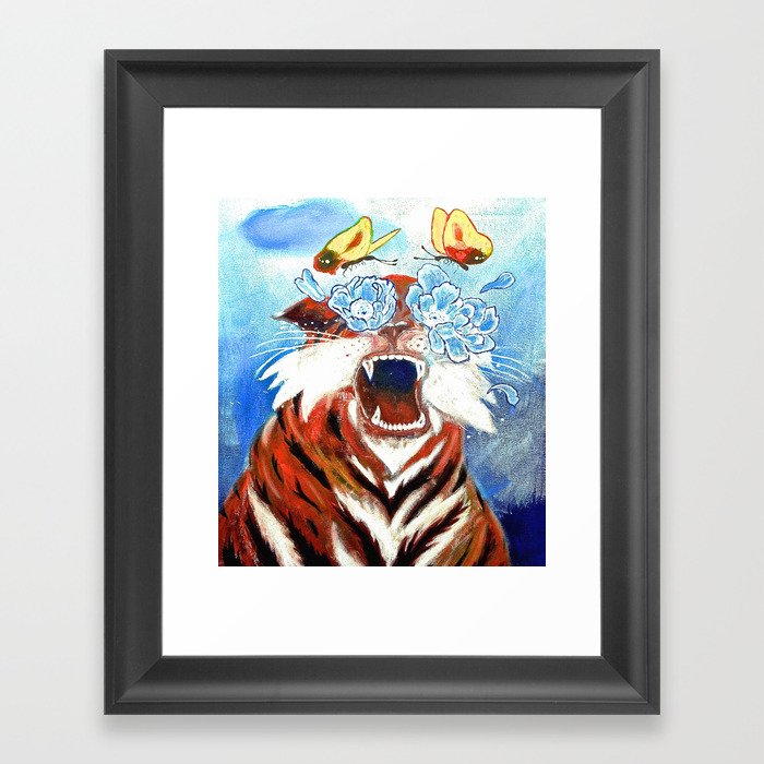Original Tiger Painting on Canvas Framed Art Print