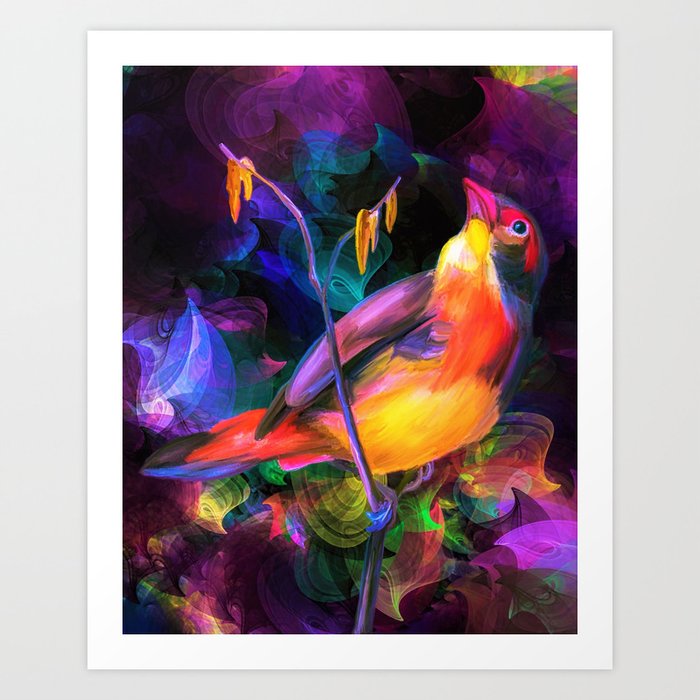 Abstract Watercolor Bird Color Art Print By Nocolordesigns Society6