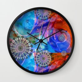 Colorful Blue And Red Art - Amused Wall Clock