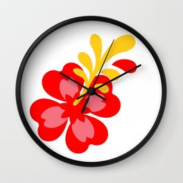Jazz Flower Wall Clock | Red, Olympicgold, Girls, Sororitysisters, Allages, Gold, Beachhouse, Tropical, Tropicalflower, Graphicdesign 