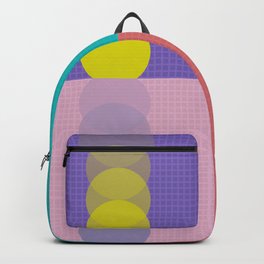 Grid retro color shapes patchwork 3 Backpack