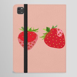 Strawberry - Colorful Summer Vibes Berry Art Design on Red iPad Folio Case