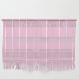 Simple White Stripes on Bored Pink Background Wall Hanging
