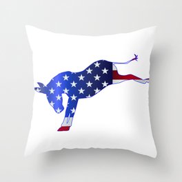Democrat Donkey Flag Throw Pillow